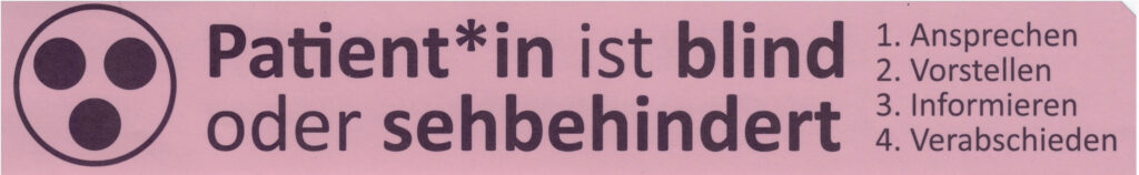 Krankenhausbett-Aufkleber für blinde oder sehbehinderte Menschen